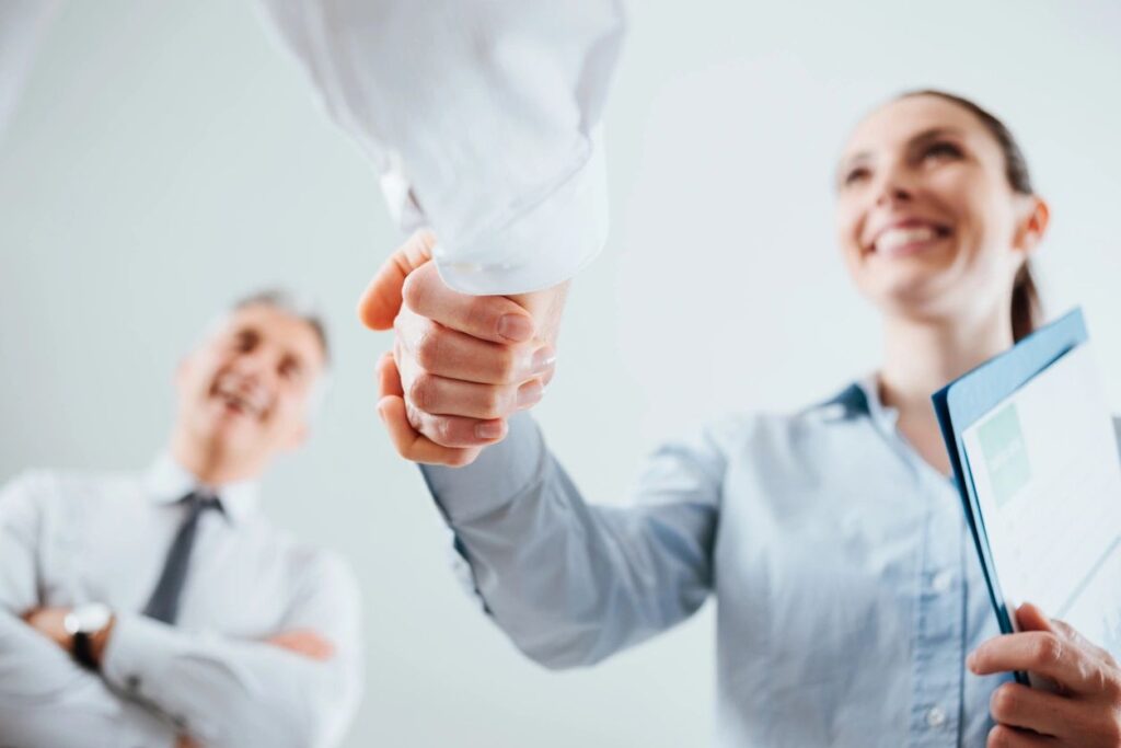 Client meeting with recruitment executive