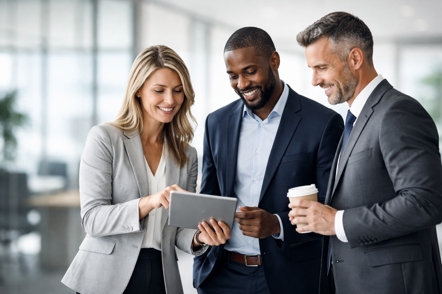 Professional business leaders discussing executive and professional search strategy for leadership hiring.