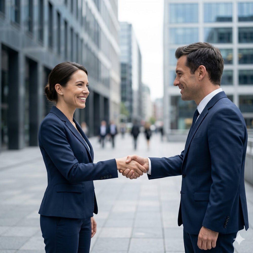 Two Business People Shaking Hands