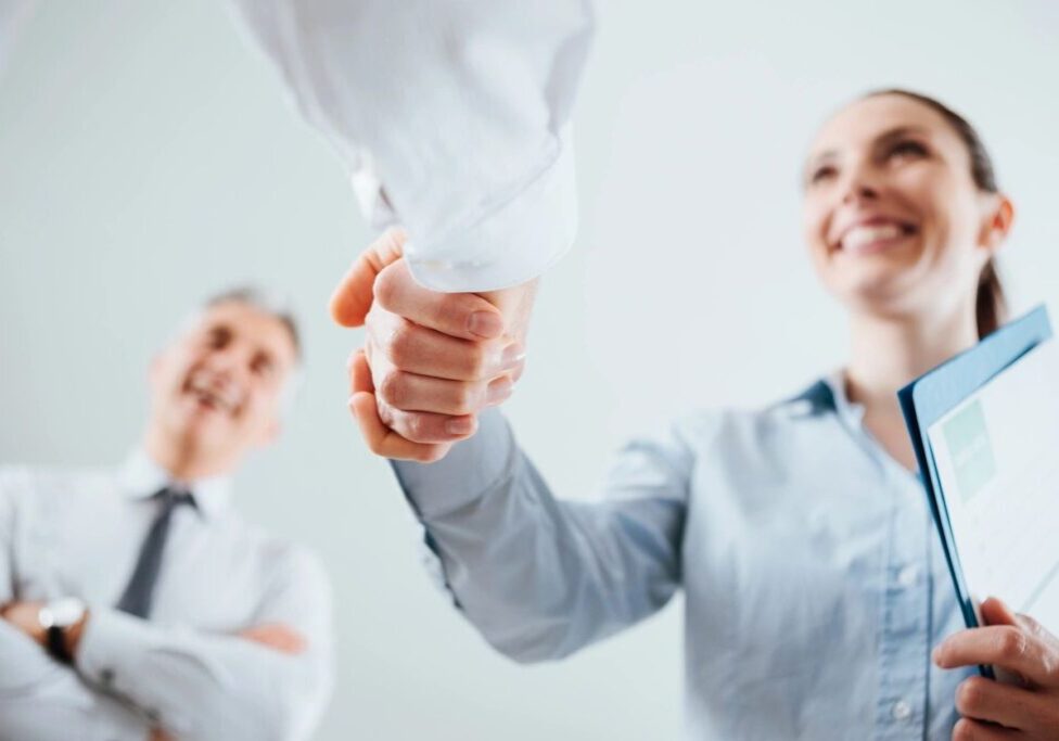 Client meeting with recruitment executive